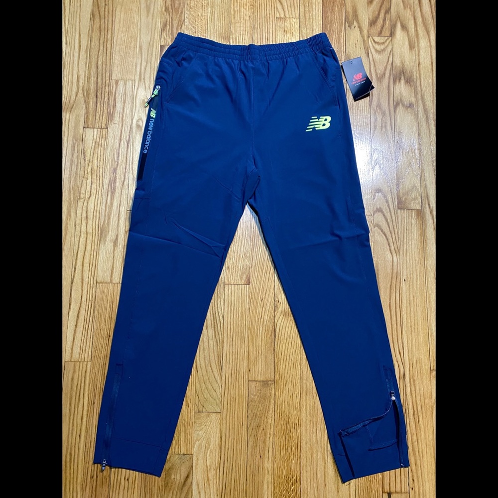 New Balance Navy Joggers with Neon Logo